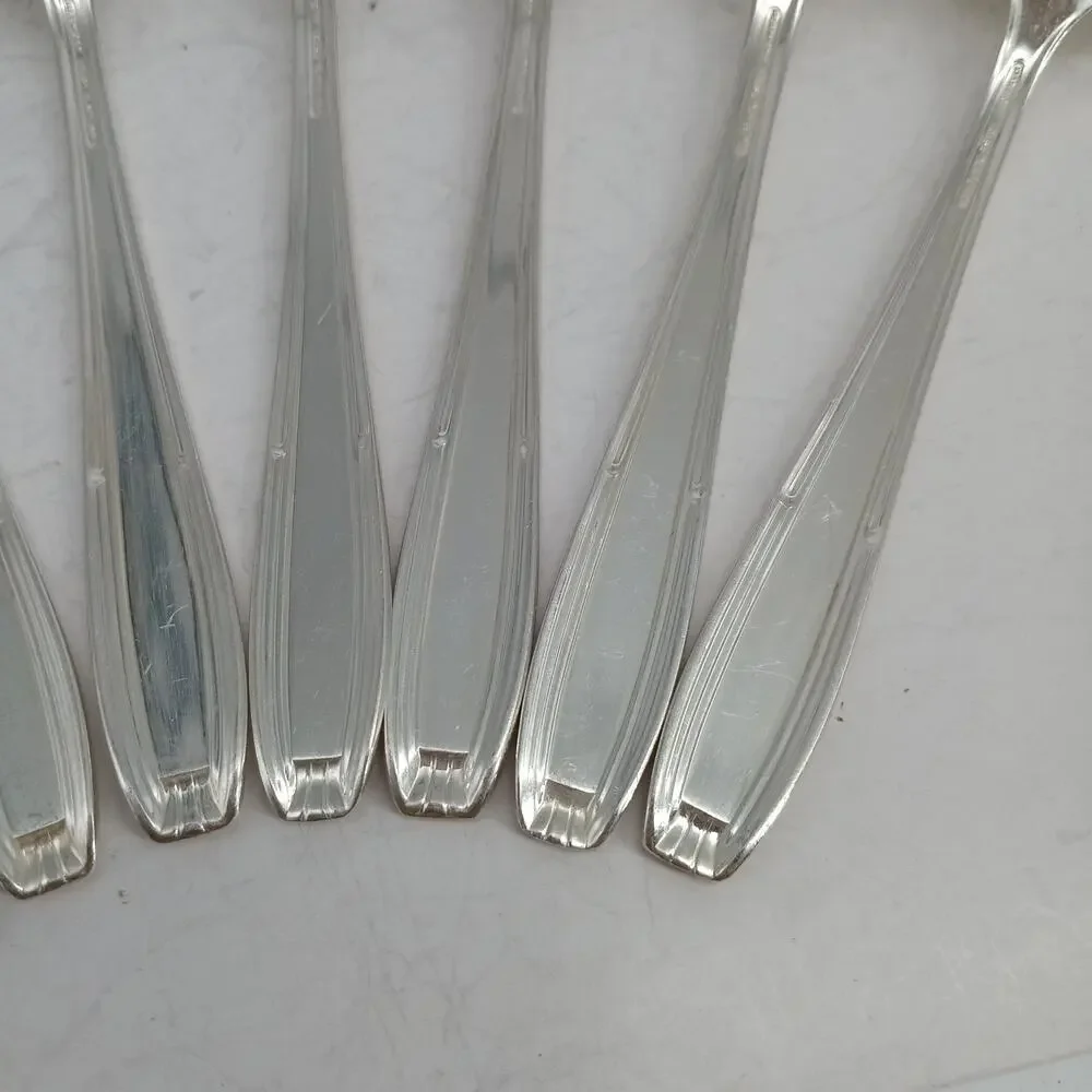 8X Tbsp Harmony House by Wallace Serenade Silverplate Flatware Table Spoons Vtg